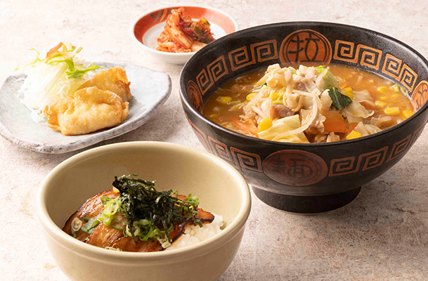 野菜たっぷり味噌ラーメンと炙りチャーシュー丼